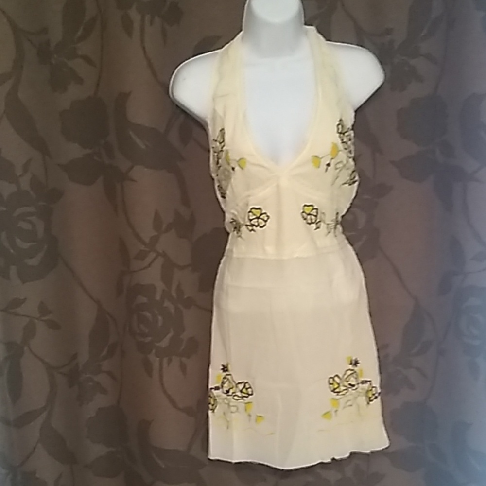 Light yellow women's summer dress  all cotton